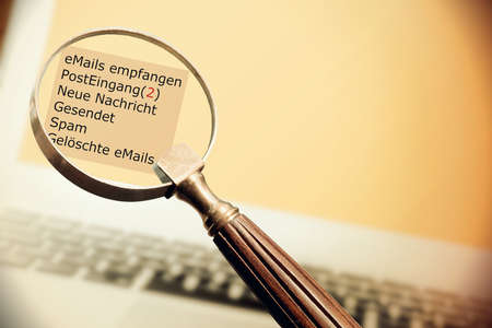 A computer and email programの写真素材