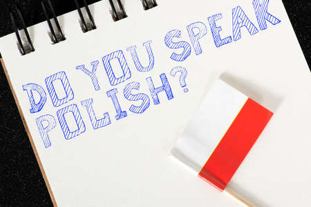 Flag of Poland and question Do you speak Polishの写真素材