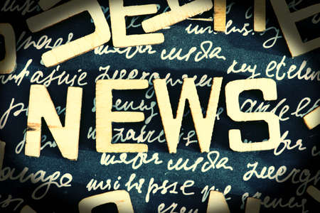 Different letters and the word Newsの写真素材