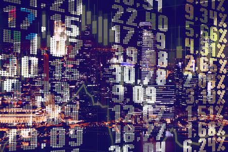 Stock market and the development of the economyの写真素材