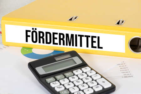Calculator and folder fundingの写真素材