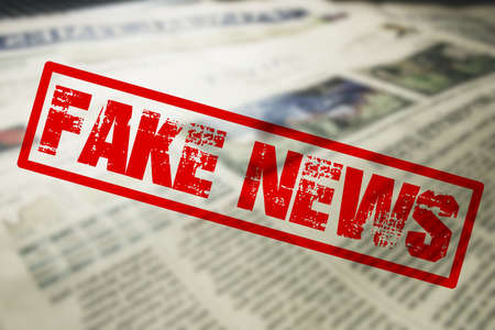 A newspaper and the fake newsの写真素材