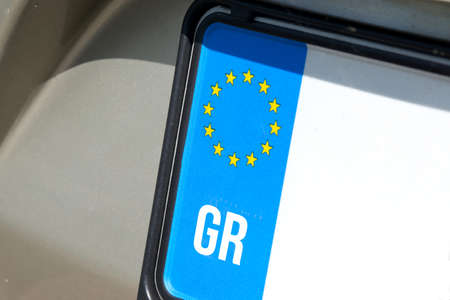 GCR logo sign on car front door dealershipの写真素材