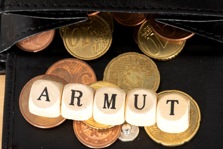 Euro money and poverty in Germanyの写真素材