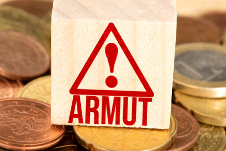 Euro money and poverty in Germanyの写真素材