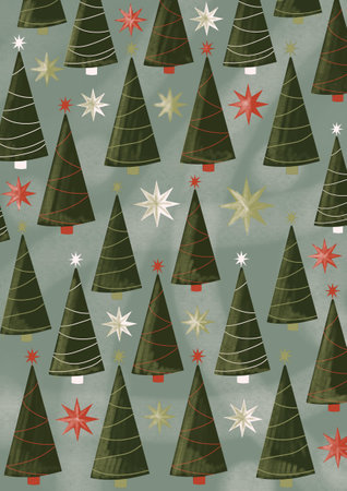 Seamless pattern with christmas trees. Vector illustration for your designの写真素材
