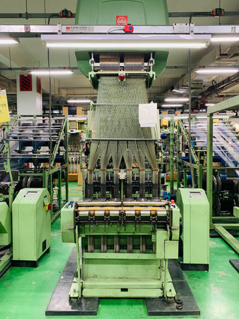 Interior view of a modern textile factory.の写真素材