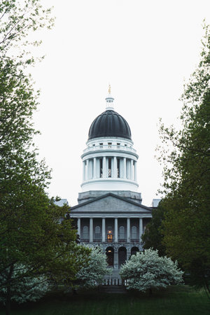 Massachusetts State House in Boston, Massachusetts, United States of America.の写真素材