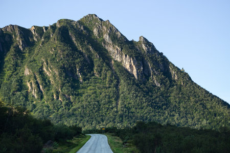 Mountain road in the mountains. Russia, Caucasus, Dombayの写真素材
