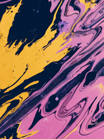 Abstract background of acrylic paint in yellow and pink tones. Colorful abstract background