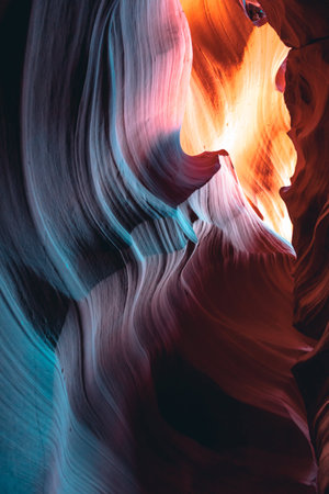 Lower Antelope Canyon in Arizona, United States of America. Beautiful colors and textures of...