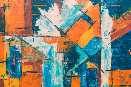 Abstract art background. Oil painting on canvas. Fragment of artwork.