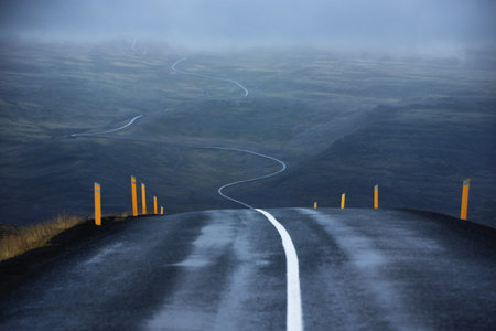 Road in the mountains, Iceland, Europe. Travel and adventure concept.