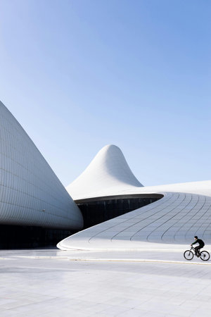 Heydar Aliyev Center is a modern building.の写真素材