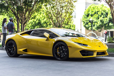 Lamborghini Huracan Supercar on display at Bangkok International Auto Salon 2015.