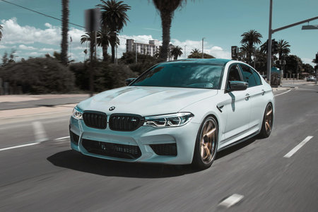 Luxury car in the city street.