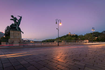 view of the city of Turin Italyの写真素材