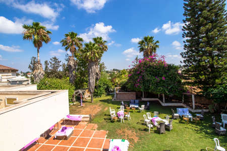 Real estate photography of a garden of a Villa in Israelのeditorial素材