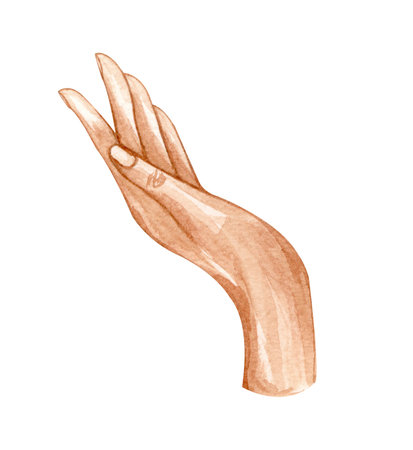 watercolor hand illustration. holding hands. hope concept. charity concept. mother and baby.の写真素材