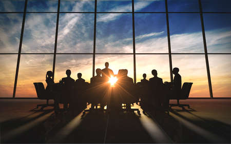 Management Team in office silhouette rendered by computer graphic Management Team in office silhouette rendered by computer graphic