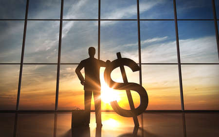 Business currency dollar sign rendered by computer graphic 3D の写真素材