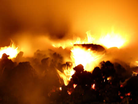fire in stove    
