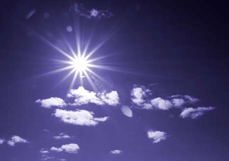 sun on cloudy skyの写真素材