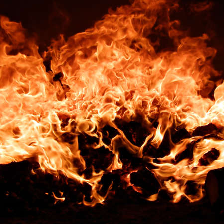 fire in stove の写真素材