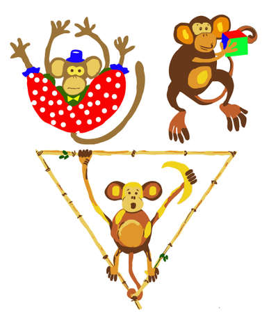 
 illustration of the apes in circusのイラスト素材