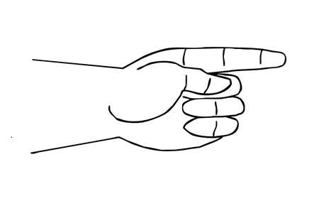  silhouette of the hand on white backgroundのイラスト素材
