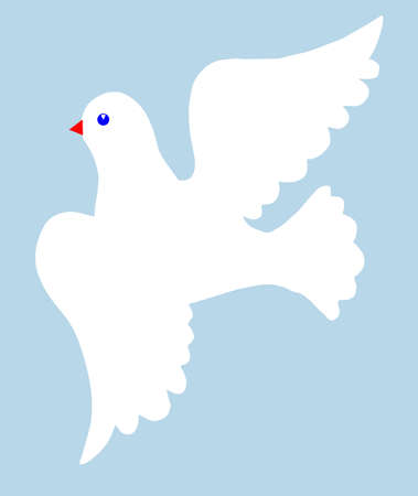  illustration of the dove on  blue backgroundのイラスト素材