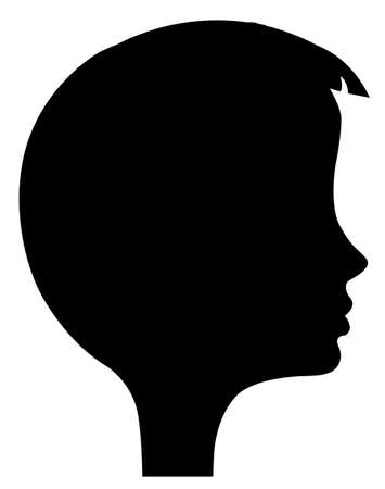vector silhouette of the head of the girlのイラスト素材