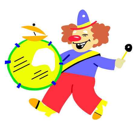  illustration of the clown on white backgroundのイラスト素材