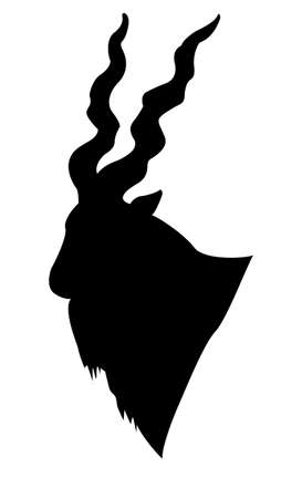 silhouette of the mountain ram on white backgroundのイラスト素材