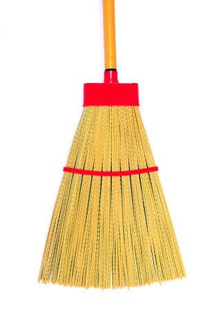 broom on white backgroundの写真素材