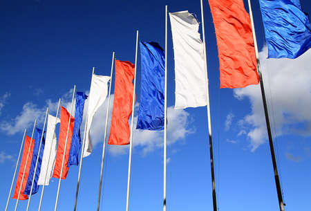 banner on soccer fieldの写真素材