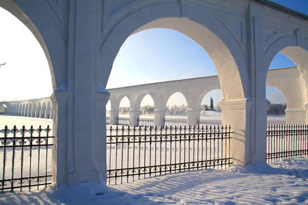 blanching wall in snowの写真素材