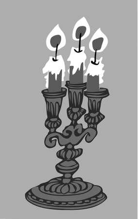 vector illustration of the candle on gray backgroundのイラスト素材