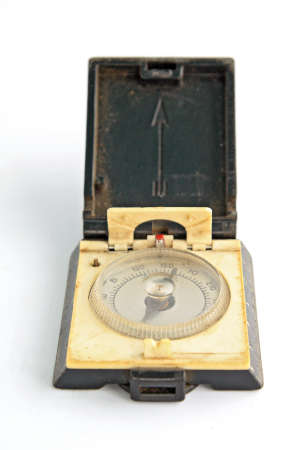 old compass on white backgroundの写真素材