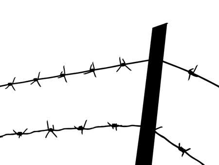 barbed wire on white background.のイラスト素材