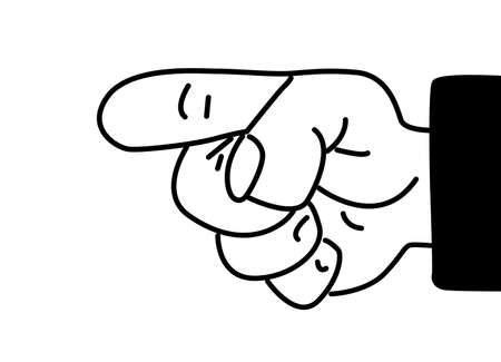 silhouette hand on white backgroundのイラスト素材