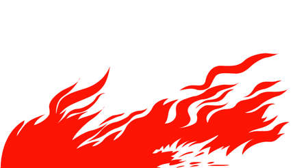 silhouette red fire on white backgroundのイラスト素材