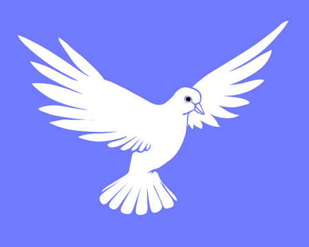 silhouette dove on blue backgroundのイラスト素材