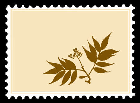 postage stamps on black backgroundのイラスト素材