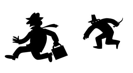 silhouette bandit on white background のイラスト素材