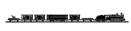 silhouette of the old train on white backgroundのイラスト素材