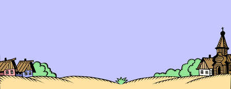 rural landscape on white backgroundのイラスト素材