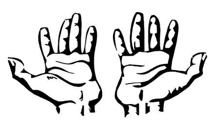 vector silhouette palm on white backgroundのイラスト素材