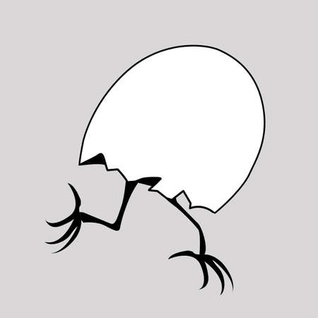  silhouette nestling in eggのイラスト素材