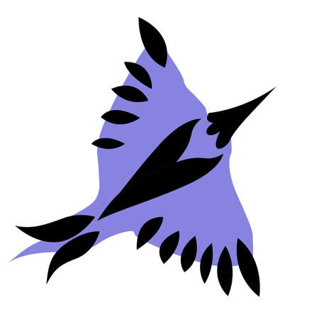 vector blue bird on white backgroundのイラスト素材
